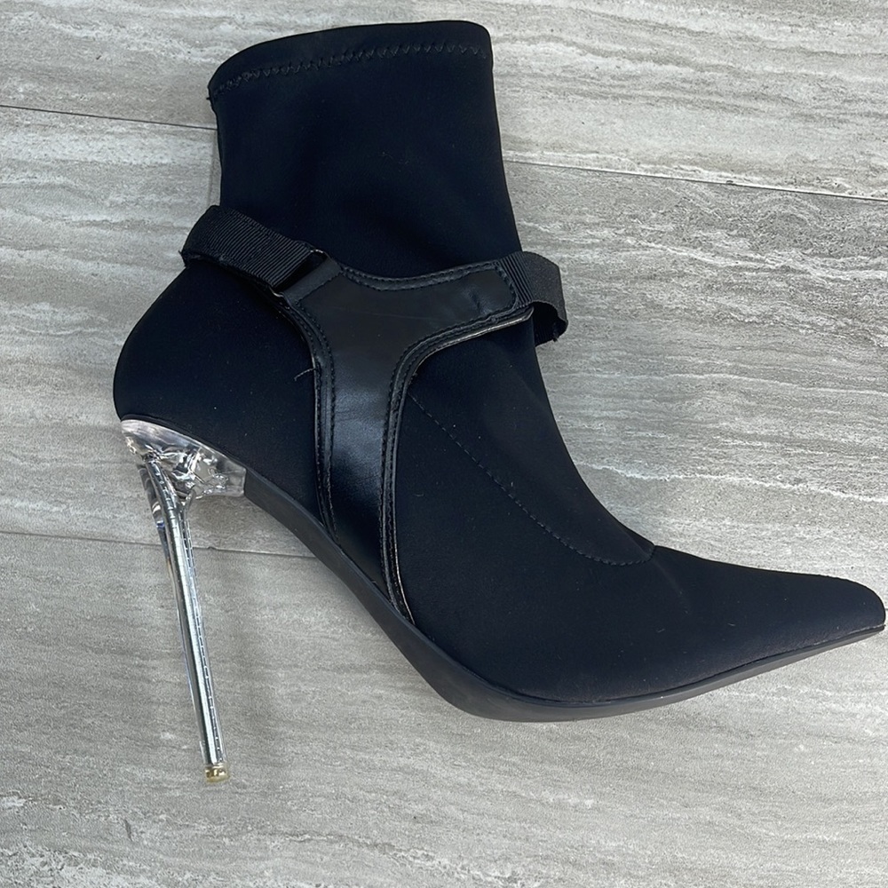 London Rebel Stiletto Harness Buckle Ankle Booties EU 39 US 8 - Picture 6 of 10